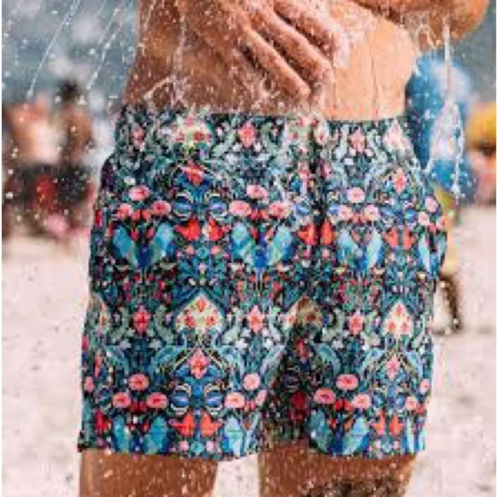 PANGEA Men’s boardshorts swim trunks XL Pelican tropical Hawaiian floral art